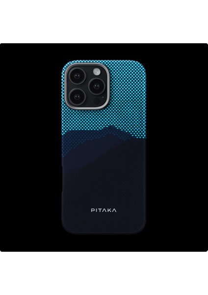 iPhone 15 Pro Kılıf M-Safe Uyumlu Lumintex Fosforlu Aramid Fiber Pitaka Over The Horizon Kapak Mavi modelleri