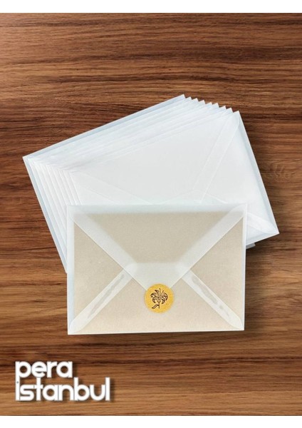 500 Adet 13*18 Kapasiteli Aydınger Şeffaf Zarf Transparan Davetiye Lüks Tebrik Kartı Mektup Mühür