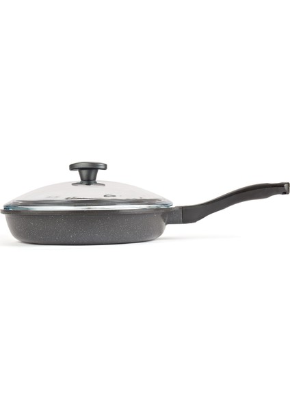 3 Parça Granit Tencere Tava Seti - Antrasit / Siyah - 26 cm