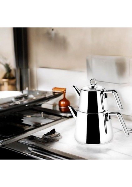 Lilyum Çaydanlık Takımı - Inox - 700 ml + 1,8 Lt