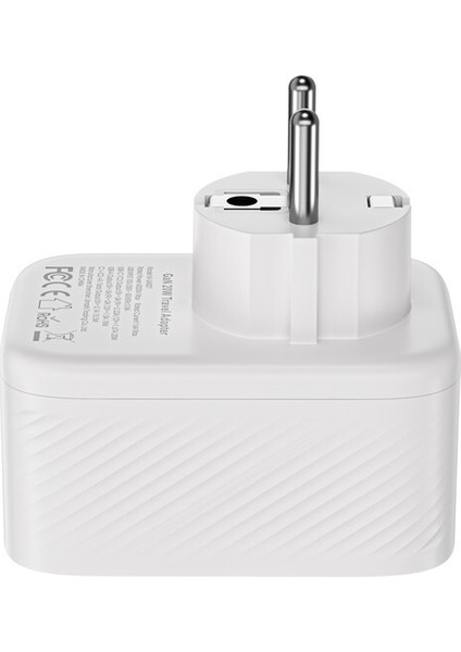 WI-UA008 30W Gan Tech Pd Hızlı Şarj Özellikli Universal Seyahat Şarj Başlığı Beyaz