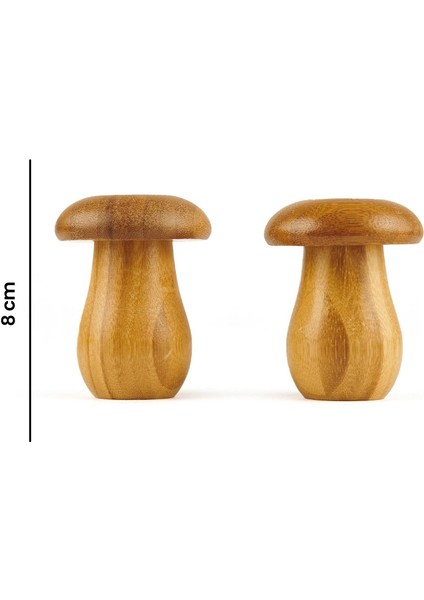 Mantar Şekilli Tuzluk ve Biberlik - Kahverengi - 8 cm indirimleri