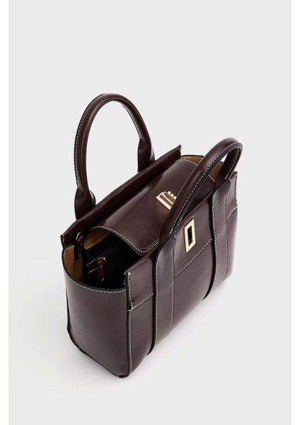 Kadın Mini Tote Vegan Deri El Çantası Gold Toka Günlük ve Iş Trend Tasarım Modern Stil Mükemmel Uyum fırsatları