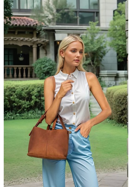 Kadın Günlük El ve Omuz Çantası Noiraski Detaylı Suni Süet Mükemmel Uyum Trend Tasarım Modern Stil