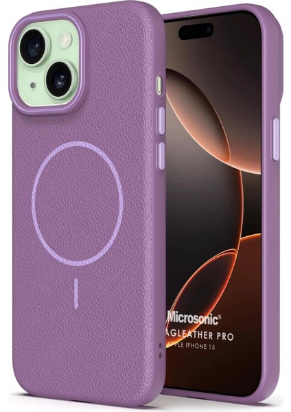Apple iPhone 15 Kılıf Magleather Pro Lila