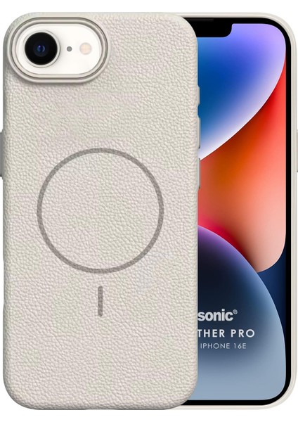 Apple iPhone 16E Kılıf Magleather Pro Bej