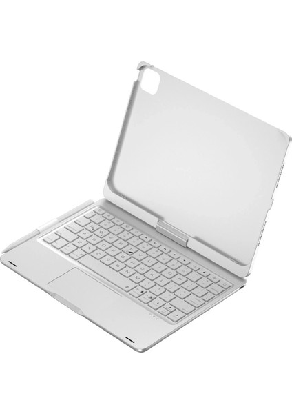 Ipad Pro 11 (2024) F11 Ats Kılıf Magic Dönen Klavyeli Tablet Kılıf - Gümüş Inslm