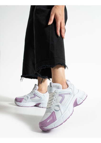 Hagrid Kadın Beyaz Lila Fileli Spor Ayakkabı fiyatları