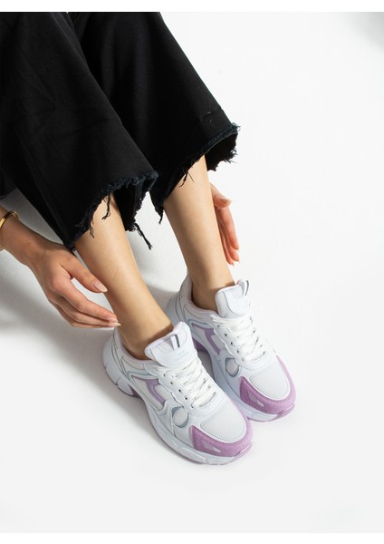 Hagrid Kadın Beyaz Lila Fileli Spor Ayakkabı modelleri