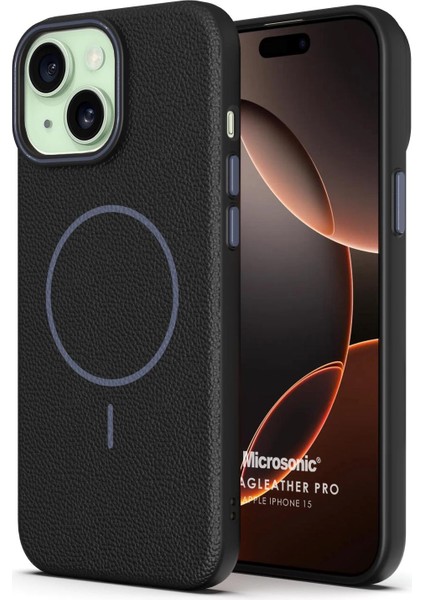 Apple iPhone 15 Kılıf Magleather Pro Siyah