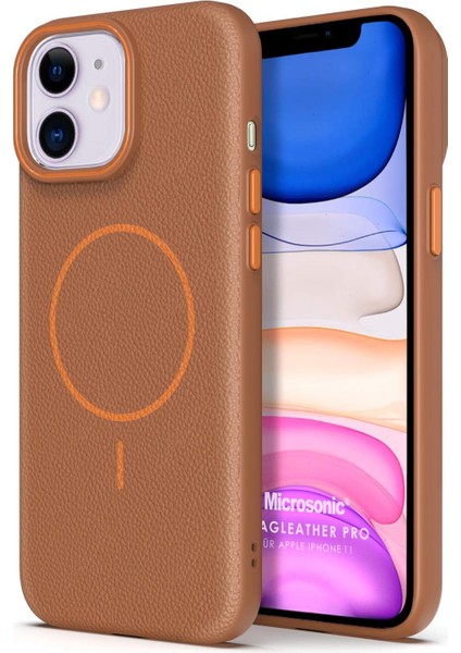 Apple iPhone 11 Kılıf Magleather Pro Kahverengi