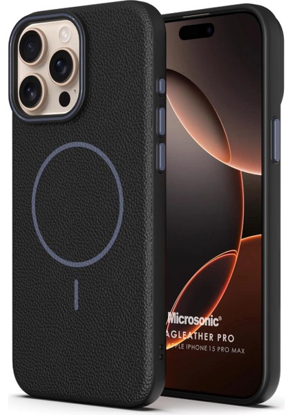 Apple iPhone 15 Pro Max Kılıf Magleather Pro Siyah