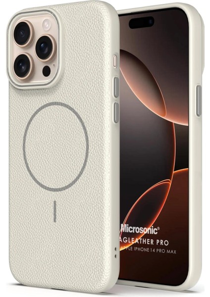 Apple iPhone 14 Pro Max Kılıf Magleather Pro Bej