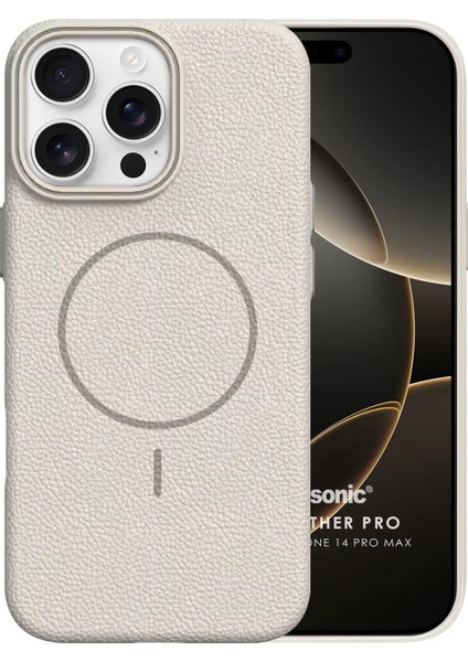 Apple iPhone 14 Pro Max Kılıf Magleather Pro Bej
