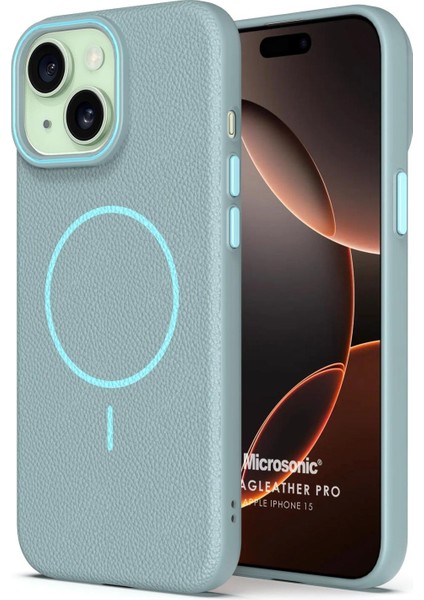 Apple iPhone 15 Kılıf Magleather Pro Mavi