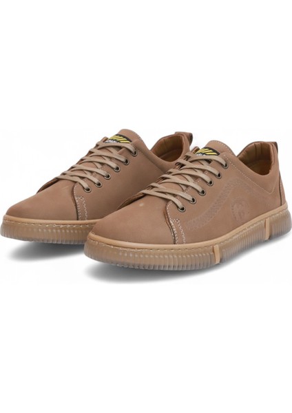 2180-LUISFIGO Hakiki Deri Üst Kalite Anatomik Tabanlı Erkek Günlük Sneakers Ayakkabı - NKT02180-KUM-44