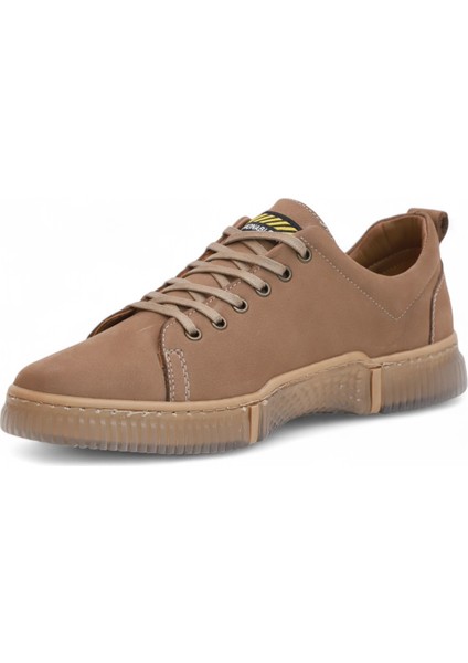 2180-LUISFIGO Hakiki Deri Üst Kalite Anatomik Tabanlı Erkek Günlük Sneakers Ayakkabı - NKT02180-KUM-44