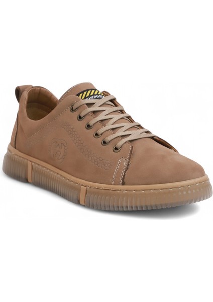 2180-LUISFIGO Hakiki Deri Üst Kalite Anatomik Tabanlı Erkek Günlük Sneakers Ayakkabı - NKT02180-KUM-44