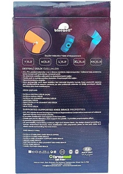 Ligament Destekli Dizlik, Bedensiz, Standart, TR, MaviWell