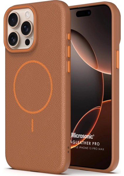 Apple iPhone 15 Pro Max Kılıf Magleather Pro Kahverengi