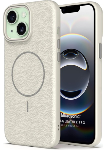 Apple iPhone 14 Kılıf Magleather Pro Bej