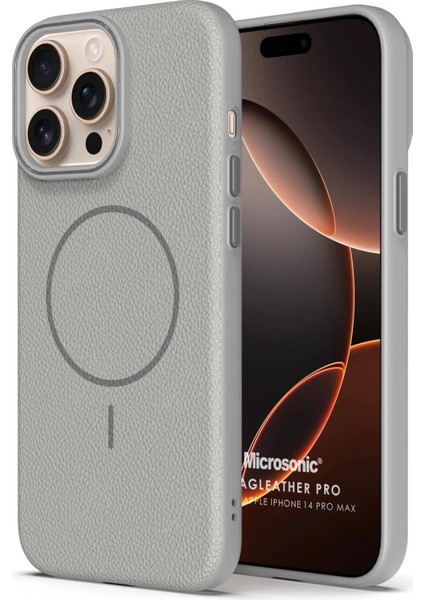 Apple iPhone 14 Pro Max Kılıf Magleather Pro Gri