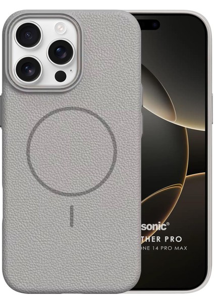 Apple iPhone 14 Pro Max Kılıf Magleather Pro Gri