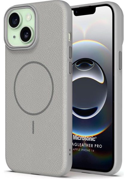 Apple iPhone 14 Kılıf Magleather Pro Gri