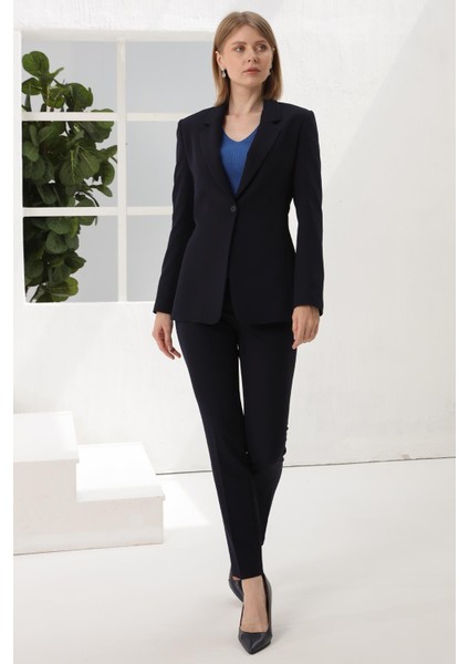 Sıfır Yaka-Tek Düğmeli, Parça Kuplu Ceket