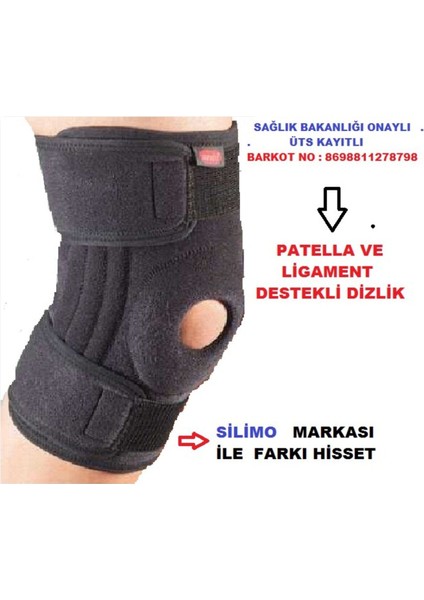 Yaylı diz bandajı, standart beden, yön, rahat ve destekleyici kullanım sağlar.