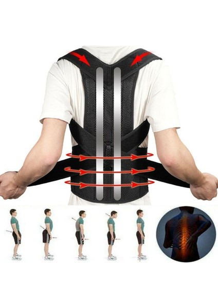 Dik Duruş Korsesi, Bel ve Sırt Destekleyici, Ortopedik, Konforlu ve Rahat Kullanım