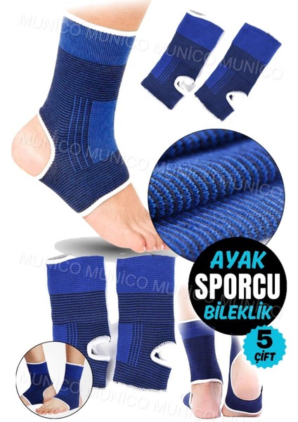 5 Çift Esnek Ayak Bileği Koruyucu Bandaj, Rahat ve Güvenli Destek