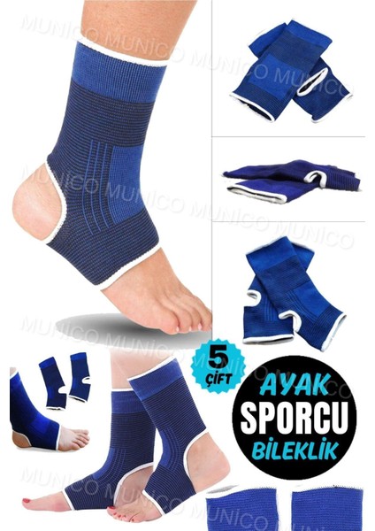 5 Çift Esnek Ayak Bileği Koruyucu Bandaj, Rahat ve Güvenli Destek