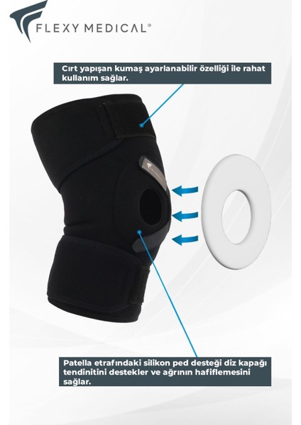 Silikon Patella Destekli Dizlik - (2 Adet) Kas, , , , Sporcu modelleri