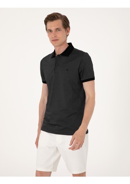 Erkek Siyah Slim Fit Tişört 50306859-VR046