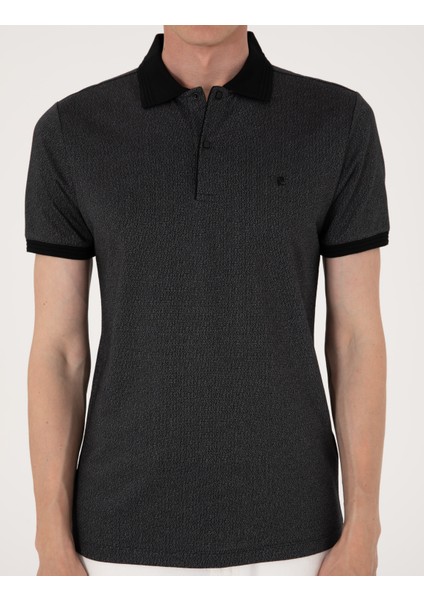 Erkek Siyah Slim Fit Tişört 50306859-VR046