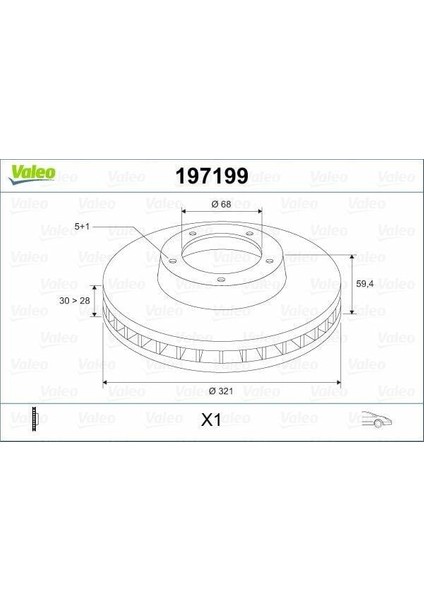 197199 | Disk Audi A6 (2004-2008) 2.4ı V6, 2.7tdı V6, 2.8fsı V6, 3.0 V6 3.0tdıfren Bınek (Ithal) | 1 Adet