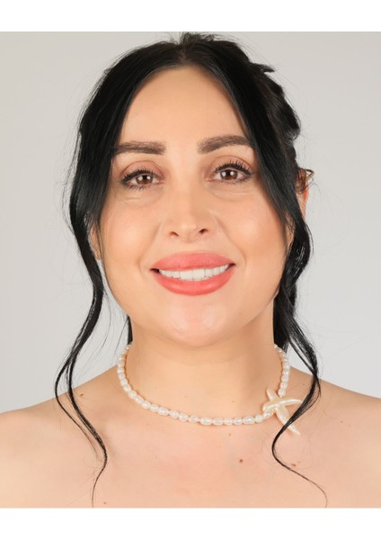 Doğal Beyaz Inci Choker · Barok Deniz Yıldızı Odak Boncuk – Zamansız Zarafetin Inci Yorumu