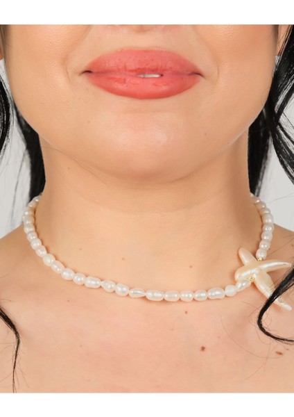 Doğal Beyaz Inci Choker · Barok Deniz Yıldızı Odak Boncuk – Zamansız Zarafetin Inci Yorumu modelleri