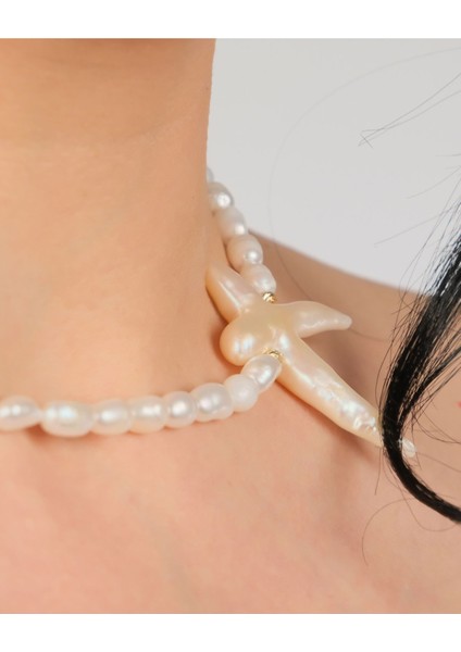 Doğal Beyaz Inci Choker · Barok Deniz Yıldızı Odak Boncuk – Zamansız Zarafetin Inci Yorumu fırsatları