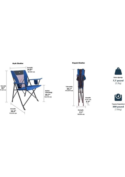 Comfort Pro Chair™ Katlanır Kamp Sandalyesi Gri Melanj