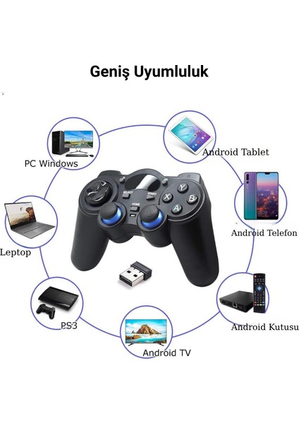 2.4ghz Kablosuz Gamepad Android Telefon Pc Tv Box Ps3 Uyumlu Oyun Kolu modelleri