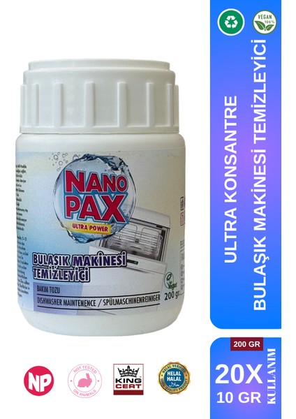 Ultra Bulaşık Makinesi Temizleyici Tozu 200 (20 x 10 Gr) - 200 gr
