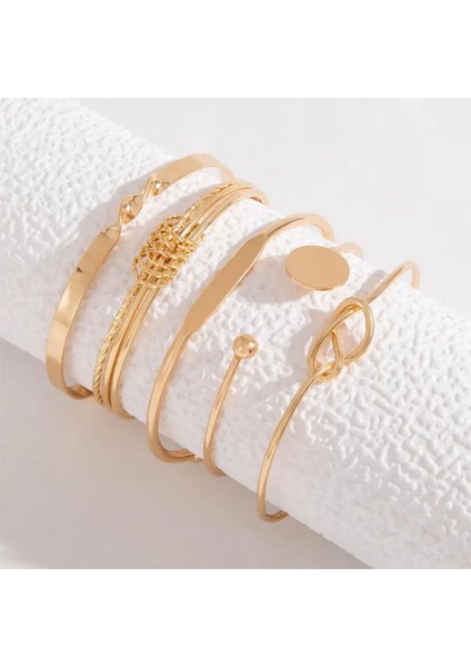 Gleam Gold Altın Renkli Çoklu Bileklik Seti (5 Adet Bileklik) fiyatları