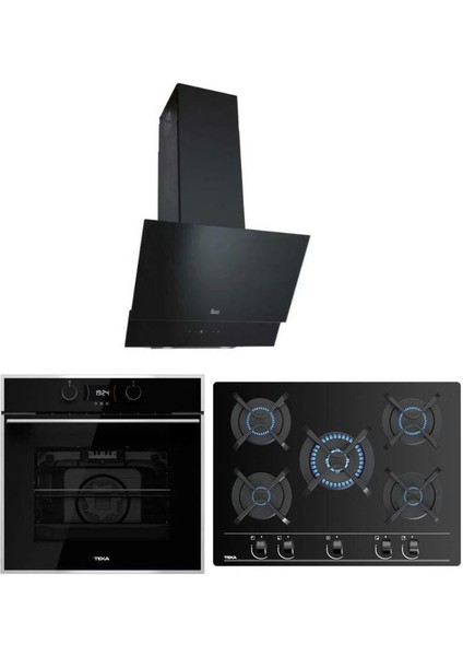 Siyah Ankastre Set ( Tvt 60 Davlumbaz - Gbc 75030 Ocak- Hlb 840 Ss Fırın)
