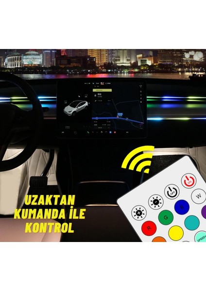 Araç Içi Ambiyans Aydınlatma Wifi Kontrol 12-24V USB 110 cm indirimleri