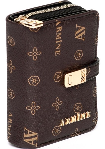 Modern Tasarım Kahverengi Baskılı Cüzdan