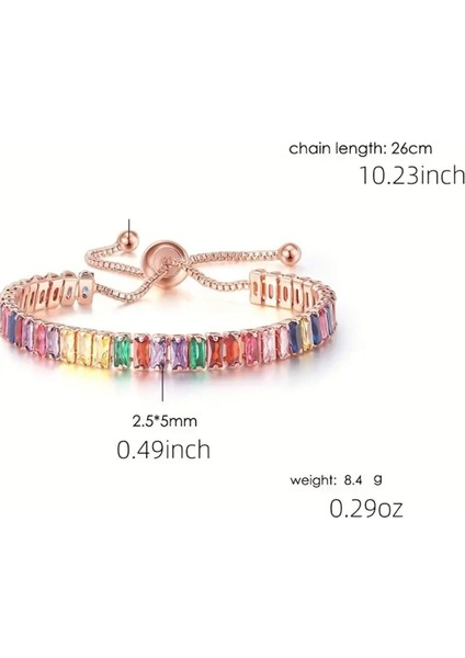 Baget Rose Gold Altın Renkli Zirkon Taşlı Asansörlü Şık Zarif Hediye Bileklik fırsatları