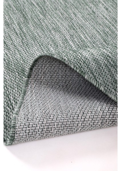 Tema 9037 Yeşil Sisal Hasır Iç Dış Mekan Kilim Dekoratif Bahçe Balkon Salon Halısı