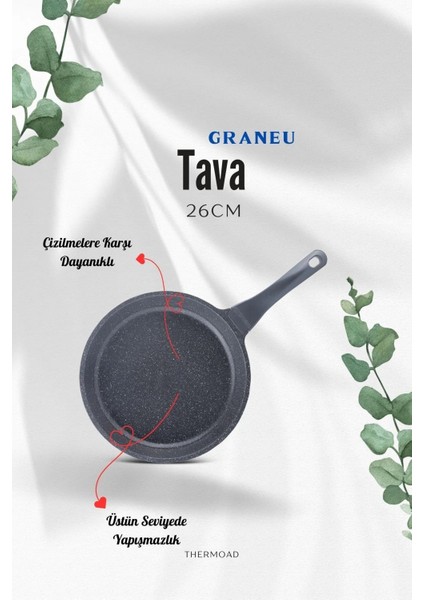 | Tencere Tava Set | 9 Parça | Graneu Serisi | Gri